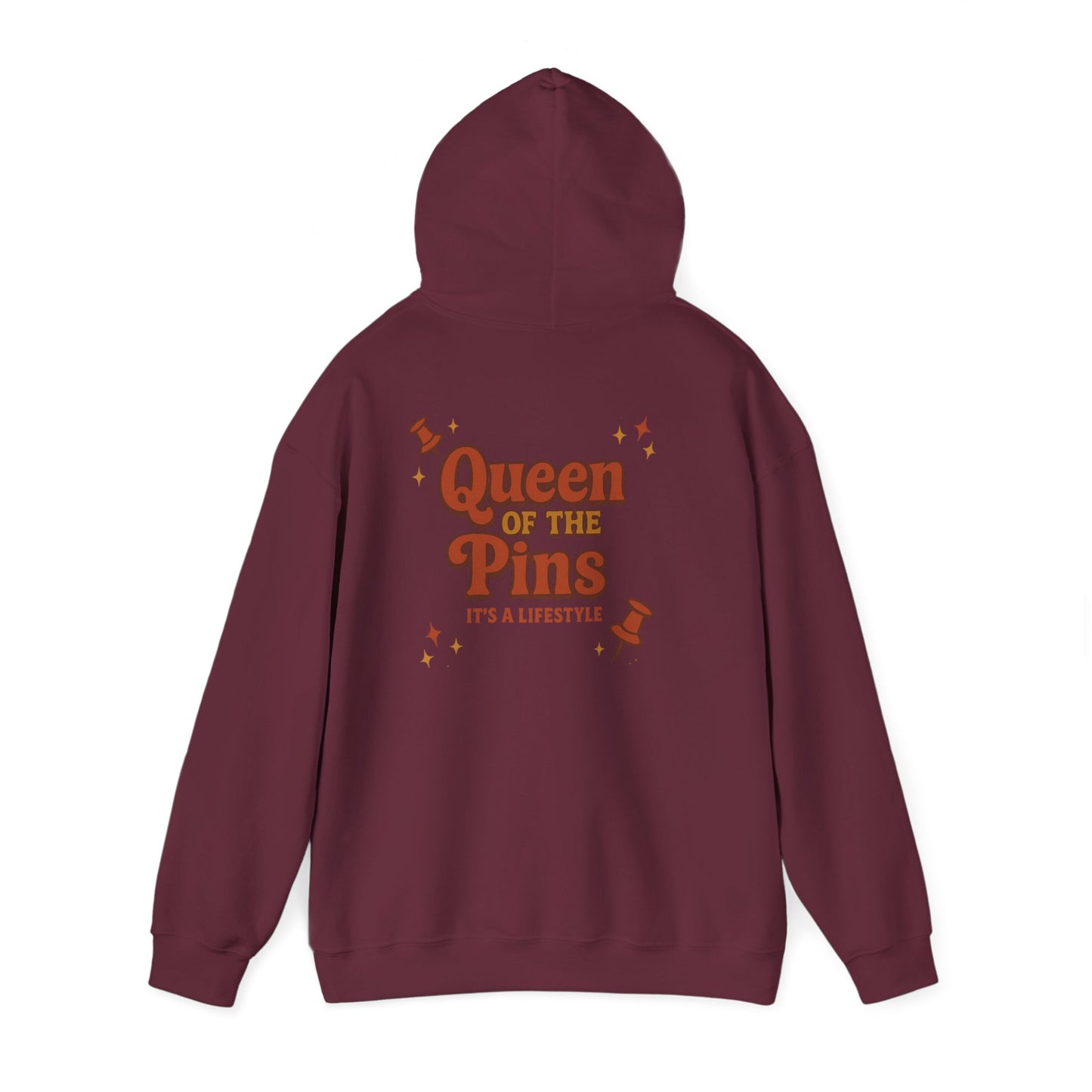 Pins Hoodie — “It’s a Pin Thing” / “Queen of the Pins” Retro Pin-Collecting Pullover