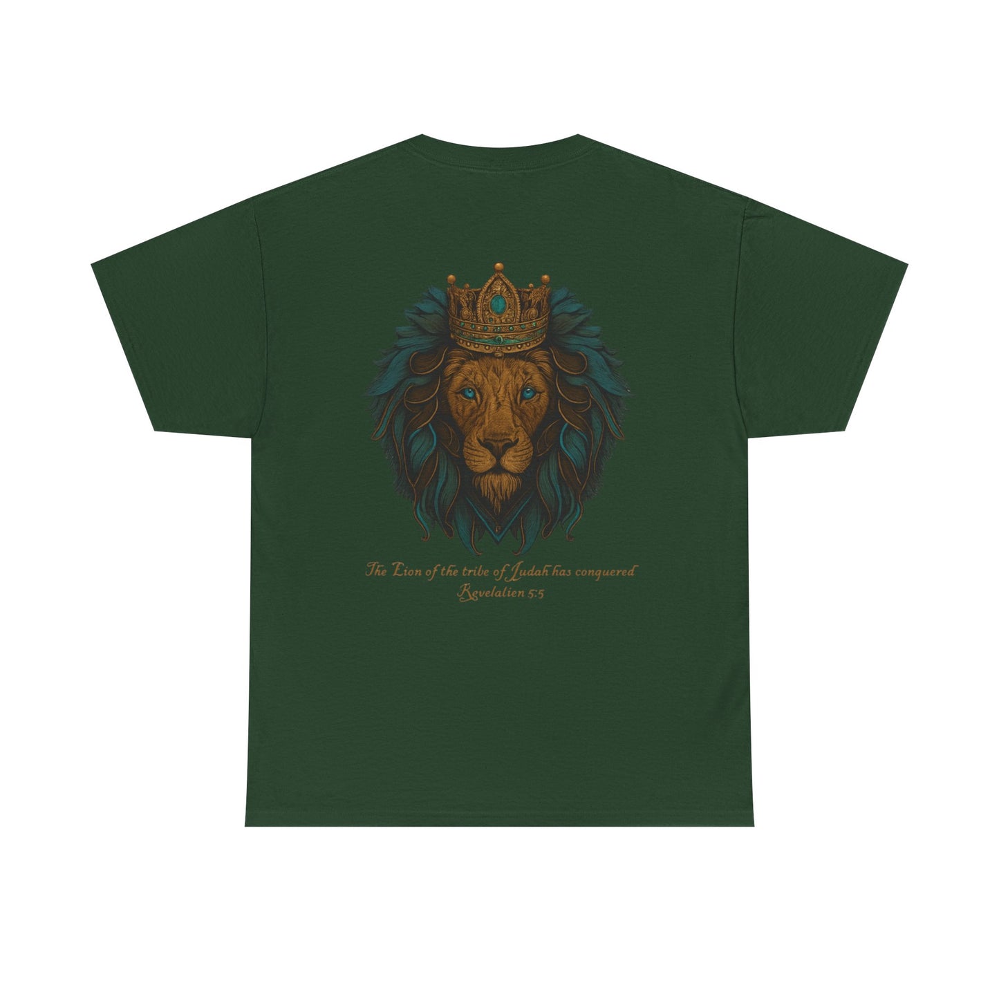 Lion of Judah Christian T-Shirt – Unisex Considered Cross Faith Tee | Revelation 5:5 | Gather & Co. LLC