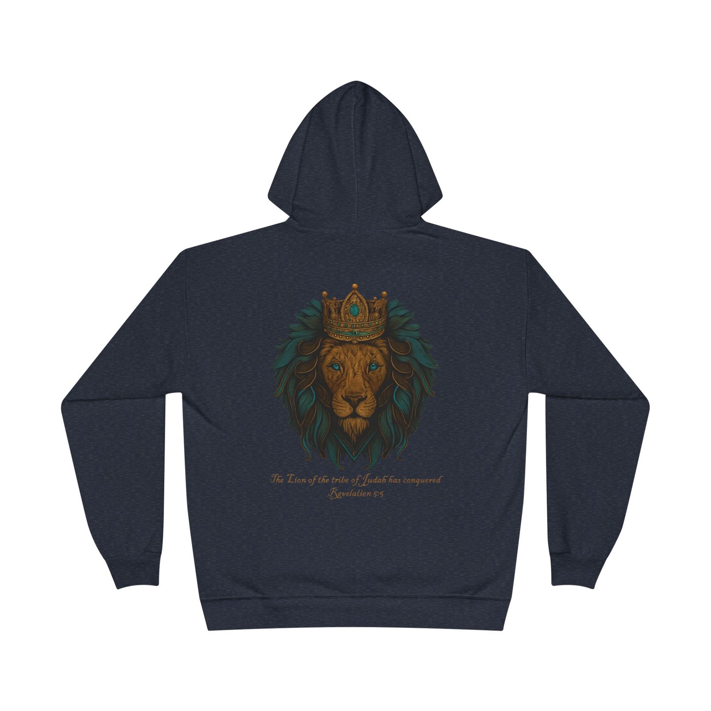 Lion of Judah Christian Hooded Sweatshirt – Unisex Faith Hoodie with Cross & Revelation 5:5 Design