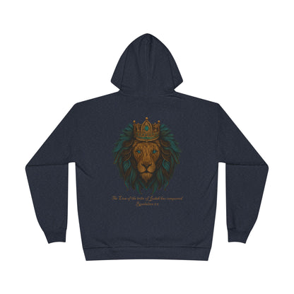 Lion of Judah Christian Hooded Sweatshirt – Unisex Faith Hoodie with Cross & Revelation 5:5 Design