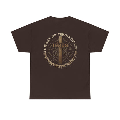 Jesus Cross Tee — "The Way The Truth The Life" Christian Faith T-Shirt