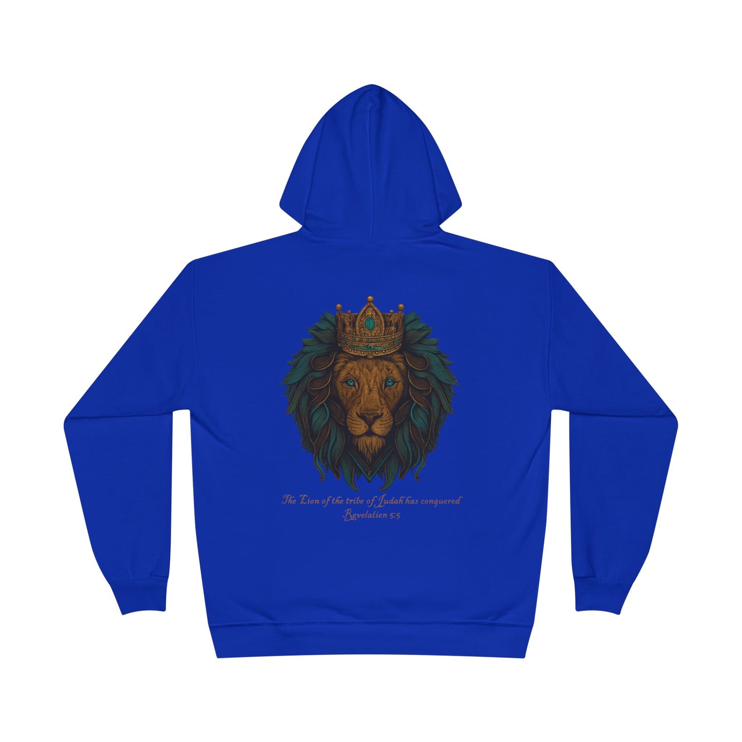 Lion of Judah Christian Hooded Sweatshirt – Unisex Faith Hoodie with Cross & Revelation 5:5 Design