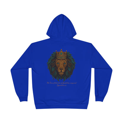 Lion of Judah Christian Hooded Sweatshirt – Unisex Faith Hoodie with Cross & Revelation 5:5 Design