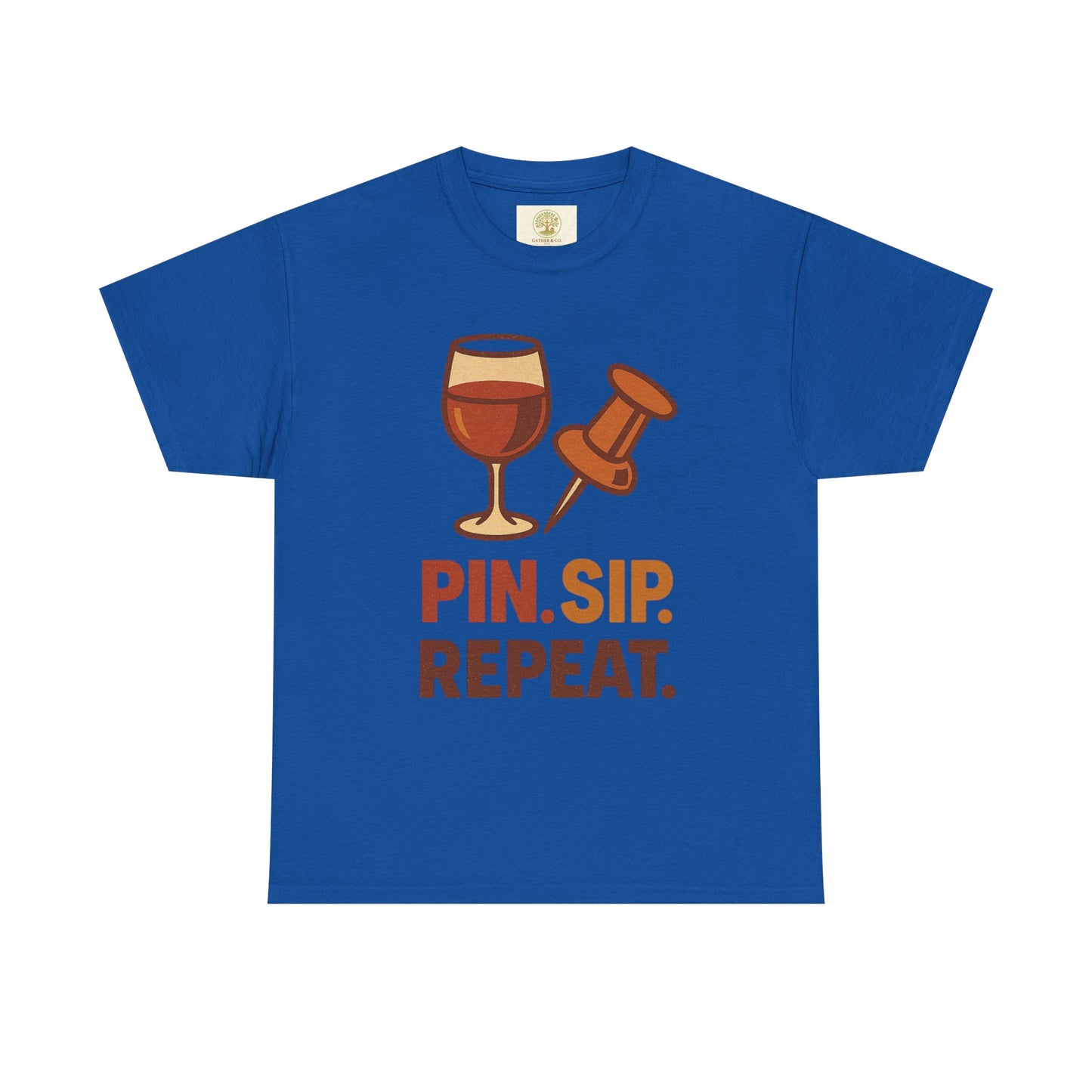 Wine Lover T‑Shirt — "Pin. Sip. Repeat." Wine Graphic Tee