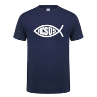 Jesus Fish Faith Tee - Inspirational Christian Graphic Tee Shirt