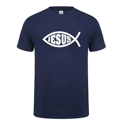 Jesus Fish Faith Tee - Inspirational Christian Graphic Tee Shirt