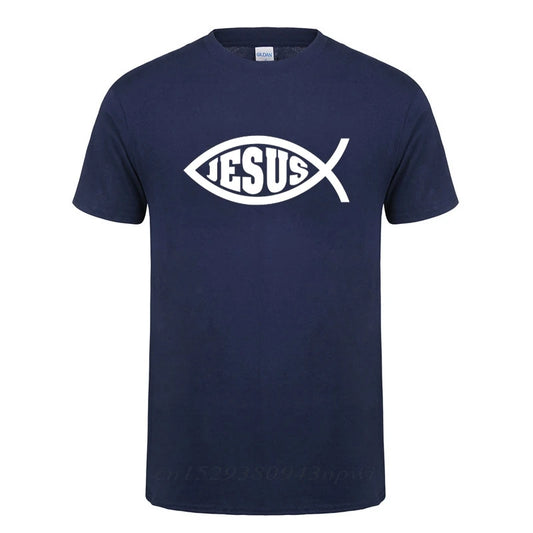 Jesus Fish Faith Tee - Inspirational Christian Graphic Tee Shirt
