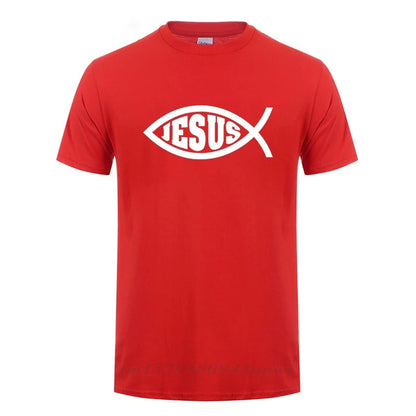 Jesus Fish Faith Tee - Inspirational Christian Graphic Tee Shirt