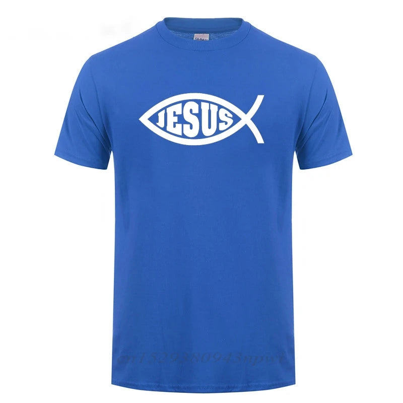 Jesus Fish Faith Tee - Inspirational Christian Graphic Tee Shirt