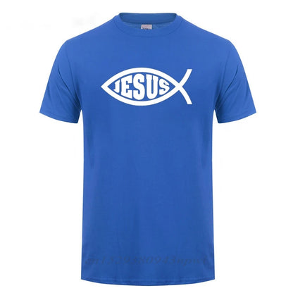 Jesus Fish Faith Tee - Inspirational Christian Graphic Tee Shirt