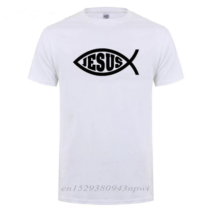 Jesus Fish Faith Tee - Inspirational Christian Graphic Tee Shirt