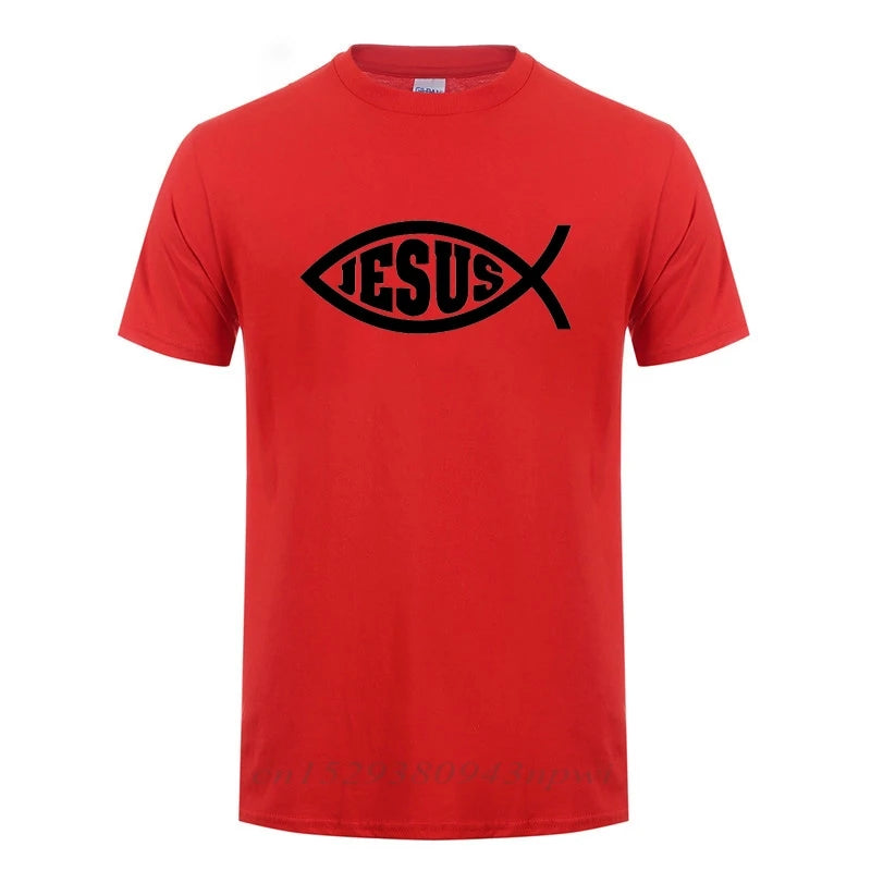 Jesus Fish Faith Tee - Inspirational Christian Graphic Tee Shirt
