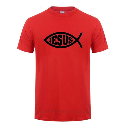Jesus Fish Faith Tee - Inspirational Christian Graphic Tee Shirt