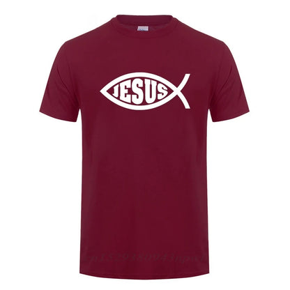 Jesus Fish Faith Tee - Inspirational Christian Graphic Tee Shirt