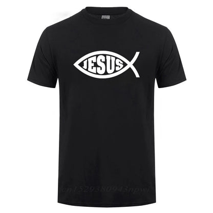 Jesus Fish Faith Tee - Inspirational Christian Graphic Tee Shirt