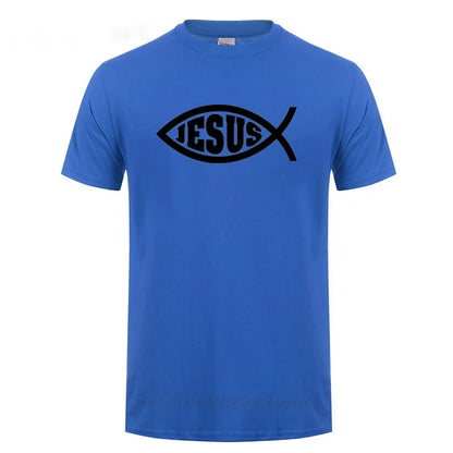 Jesus Fish Faith Tee - Inspirational Christian Graphic Tee Shirt