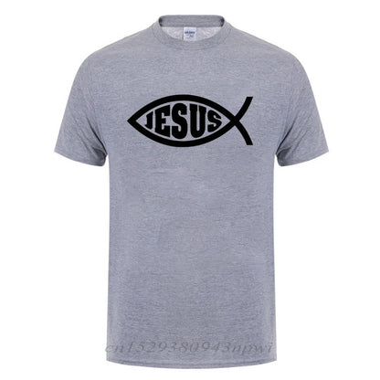 Jesus Fish Faith Tee - Inspirational Christian Graphic Tee Shirt