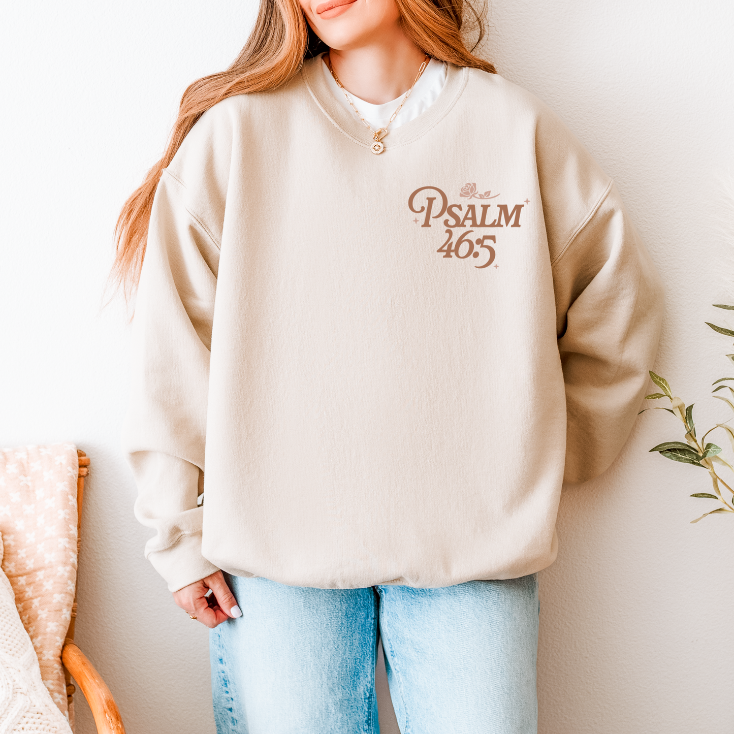 God Is Within Her Crewneck | Psalm 46:5 Sweatshirt | Faith-Based Christian Apparel