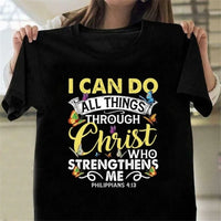 I Can Do All Things Through Christ” Christian Women’s Tee – Short Sleeve, Casual Fit