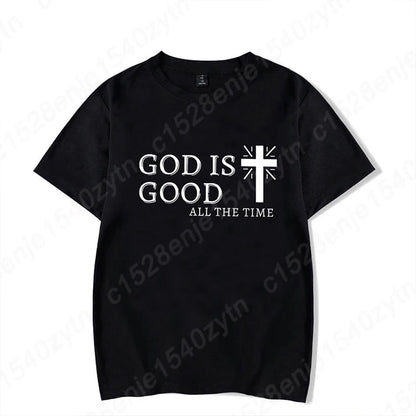 God Is Good All the Time – Men’s Christian T-Shirt | Faith-Based Black Tee