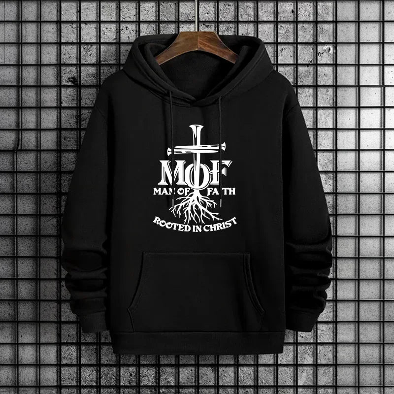 “Man of Faith Christian Hoodie | Bible Verse Streetwear Sweatshirt for Men | Gather & Co. LLC”