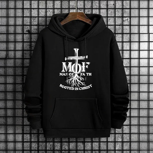 “Man of Faith Christian Hoodie | Bible Verse Streetwear Sweatshirt for Men | Gather & Co. LLC”