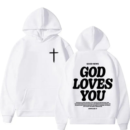 “God Loves You Unisex Christian Hoodie | 20+ Bible Verse Designs | Men’s & Women’s Faith Sweatshirts | Gather & Co. LLC”