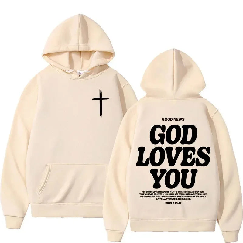 “God Loves You Unisex Christian Hoodie | 20+ Bible Verse Designs | Men’s & Women’s Faith Sweatshirts | Gather & Co. LLC”