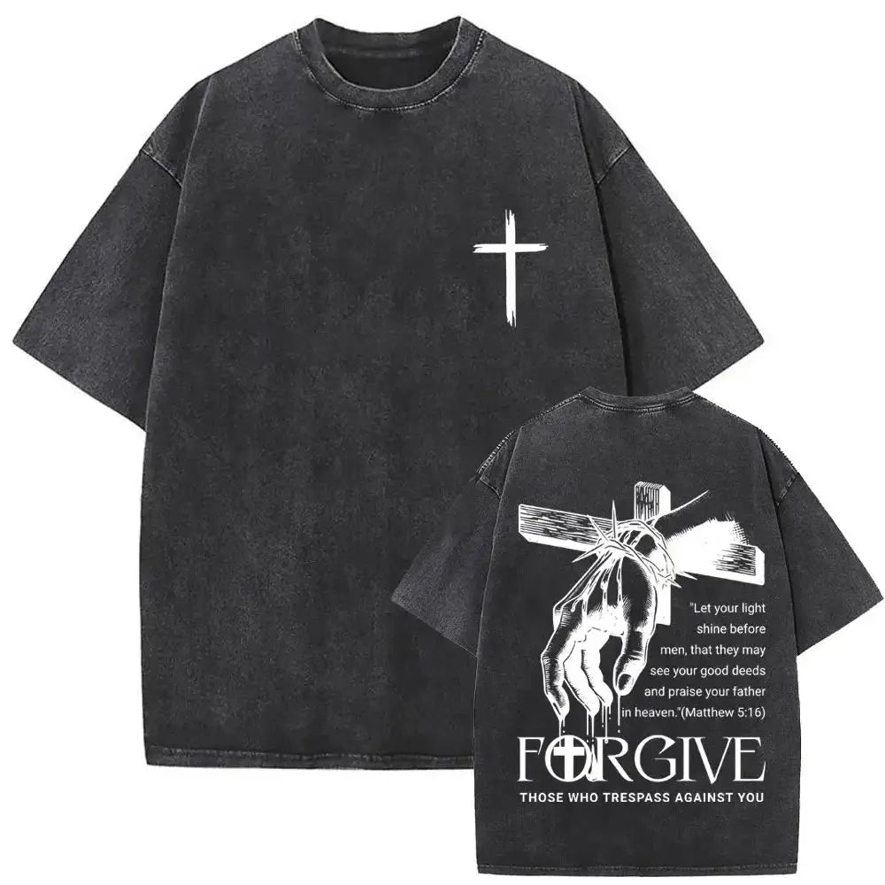 Men’s Christian Vintage Graphic Tees – Forgive Them Father + 30 Bold Faith-Based Designs