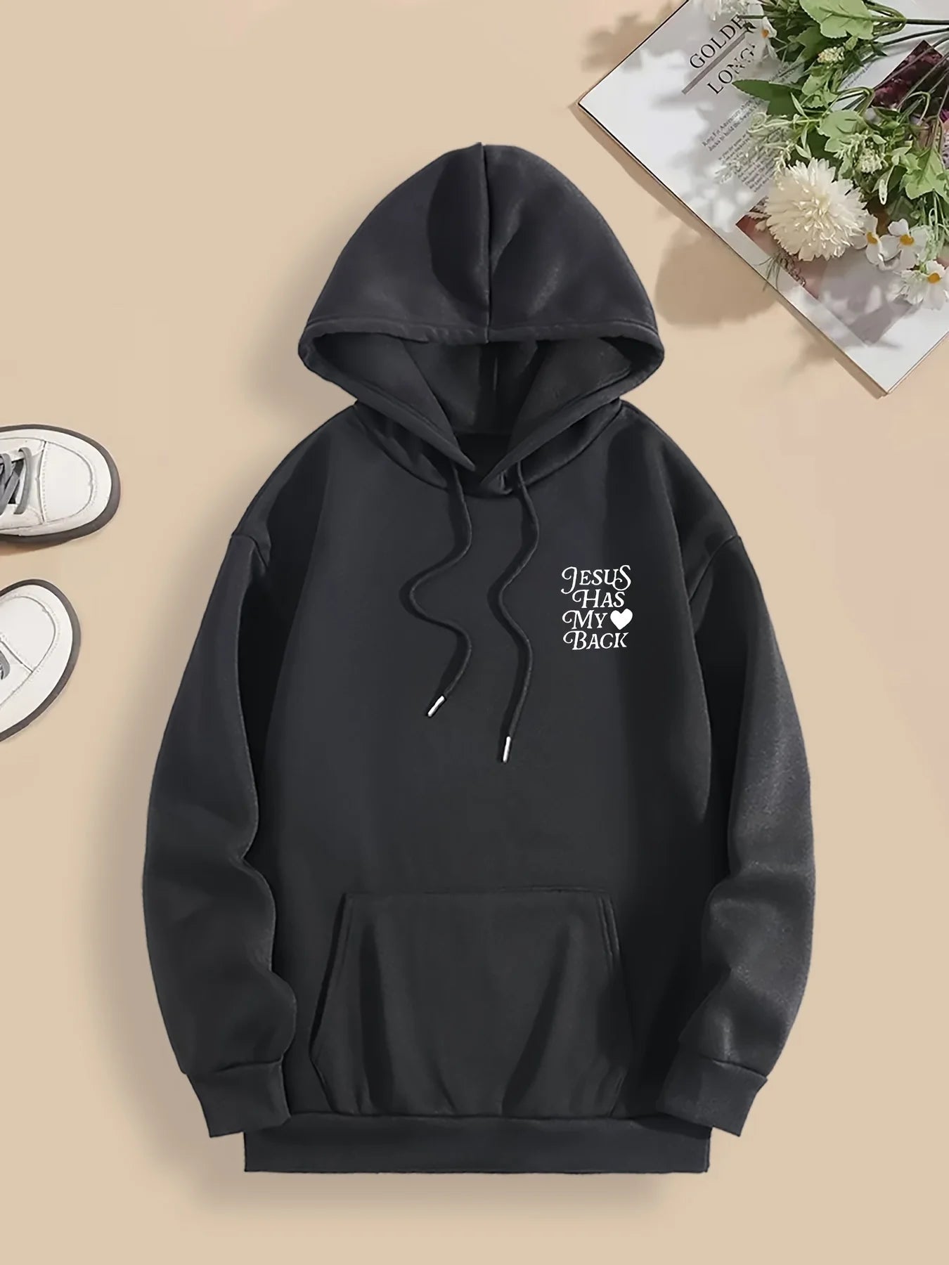 Jesus Has My Back Women’s Christian Hoodie | Faith Pullover Sweatshirt | Inspirational Streetwear by Gather & Co. LLC