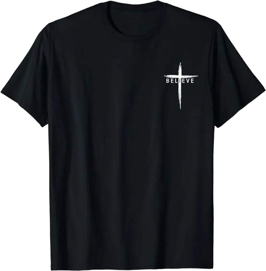 Believe Christian T-Shirt — Unisex Cross Design | Minimalist Faith Tee for Men & Women