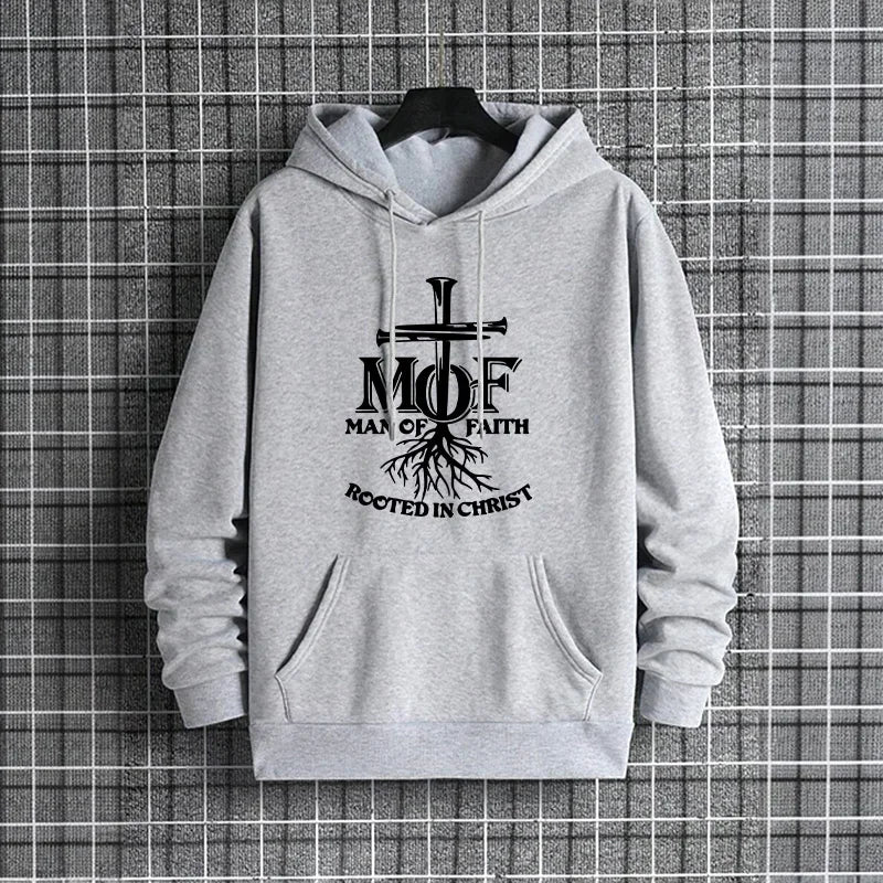 “Man of Faith Christian Hoodie | Bible Verse Streetwear Sweatshirt for Men | Gather & Co. LLC”