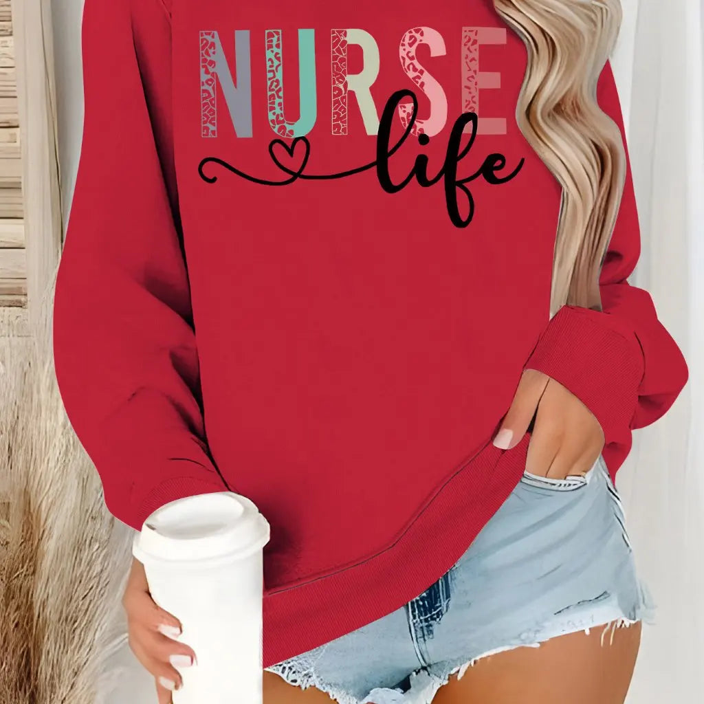 “Nurse Life Sweatshirt | Cozy Graphic Crewneck for Women | Gather & Co. LLC”