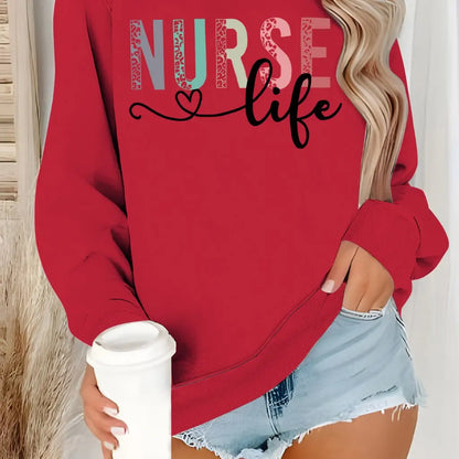 “Nurse Life Sweatshirt | Cozy Graphic Crewneck for Women | Gather & Co. LLC”