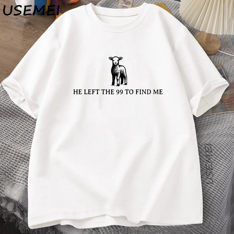 He Left the 99” Christian Bible Verse T-Shirt for Men – Faith-Based Graphic Tee, Short Sleeve, Cotton