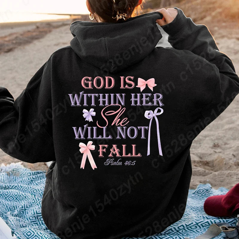 “God Is Within Her Hoodie | Psalm 46:5 Christian Women’s Faith Sweatshirt | Gather & Co. LLC”
