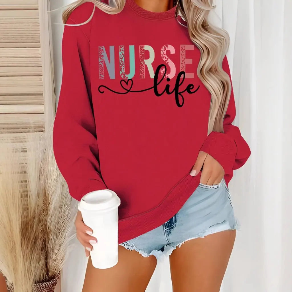 “Nurse Life Sweatshirt | Cozy Graphic Crewneck for Women | Gather & Co. LLC”