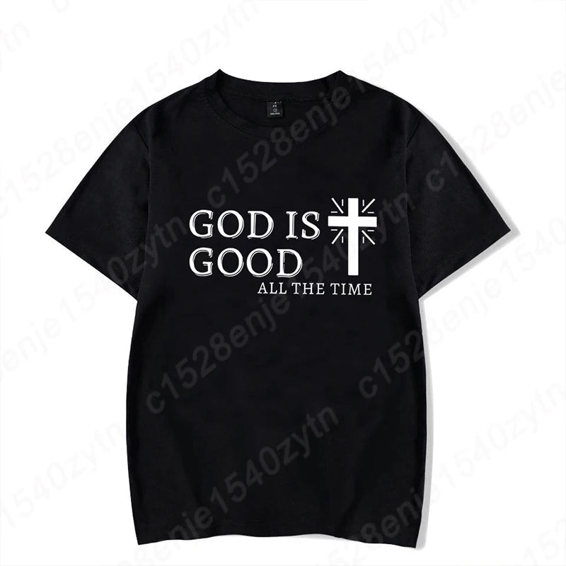 God Is Good All the Time – Men’s Christian T-Shirt | Faith-Based Black Tee