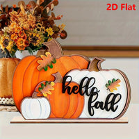 “Hello Fall” Rustic Wooden Sign – Autumn Pumpkin Block Decor for Farmhouse Kitchen & Home