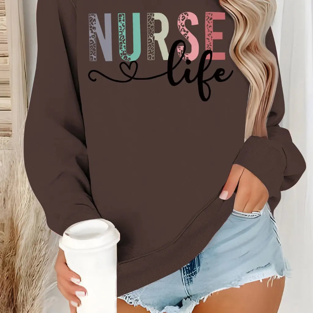 “Nurse Life Sweatshirt | Cozy Graphic Crewneck for Women | Gather & Co. LLC”