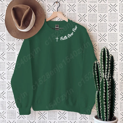 Faith Over Fear Sweatshirt - Long Sleeve Christian Crewneck