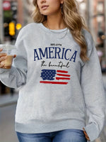 America Flag Graphic Pullover – Cozy Fall/Winter Sweatshirt for Women