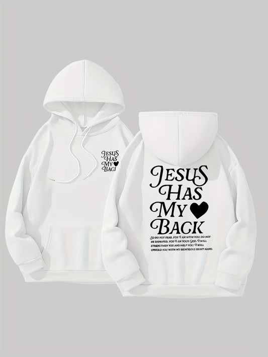 Jesus Has My Back Women’s Christian Hoodie | Faith Pullover Sweatshirt | Inspirational Streetwear by Gather & Co. LLC