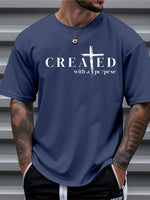 “Created With a Purpose Men’s Christian T-Shirt | Faith Cross Tee | Inspirational Scripture Shirt by Gather & Co. LLC”