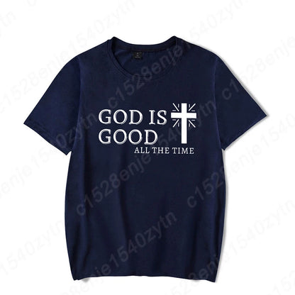 God Is Good All the Time – Men’s Christian T-Shirt | Faith-Based Black Tee