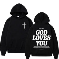 “God Loves You Unisex Christian Hoodie | 20+ Bible Verse Designs | Men’s & Women’s Faith Sweatshirts | Gather & Co. LLC”