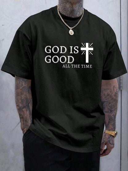 “God Is Good All The Time T-Shirt | Men’s Christian Faith Tee with Cross Design | Gather & Co. LLC”