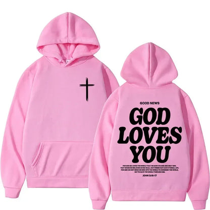 “God Loves You Unisex Christian Hoodie | 20+ Bible Verse Designs | Men’s & Women’s Faith Sweatshirts | Gather & Co. LLC”