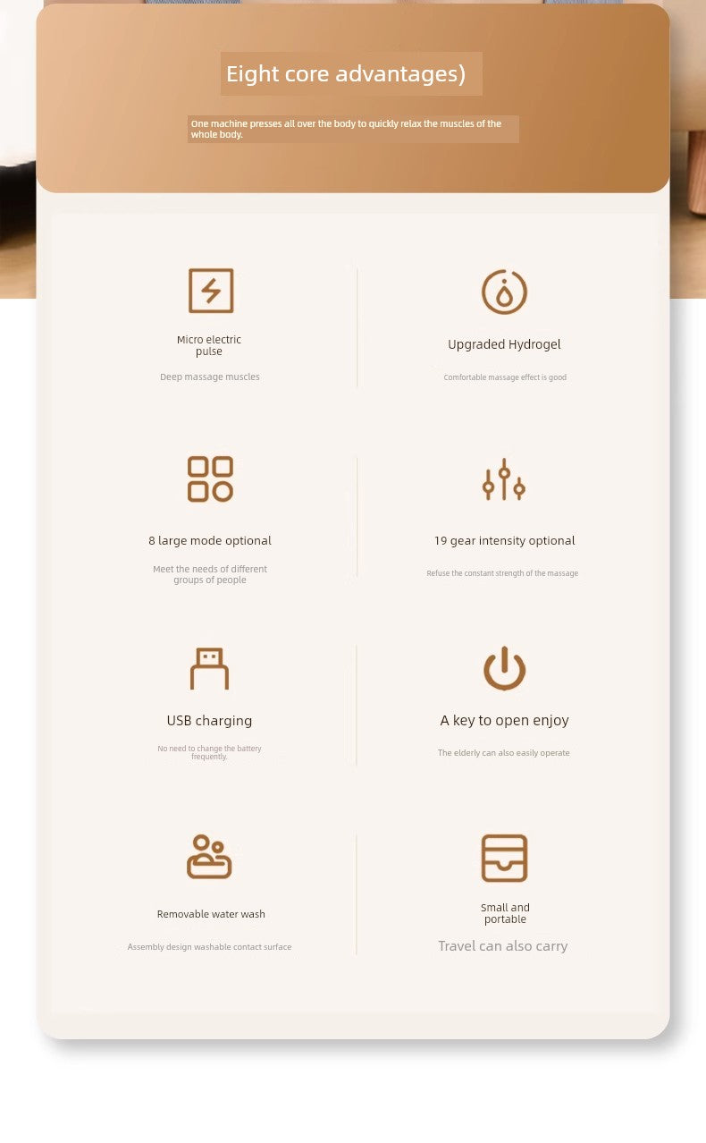 Cervical Spine Massage Patch Instrument Waist Back Cervical Spine Rechargeable Multi-Function Pocket Physiotherapy Massager Compact Smart Instrument