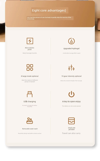 Cervical Spine Massage Patch Instrument Waist Back Cervical Spine Rechargeable Multi-Function Pocket Physiotherapy Massager Compact Smart Instrument